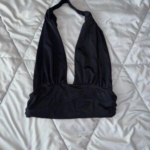 Princess Polly Black Halter Crop Top
